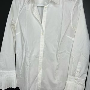 Banana Republic white ruffle sleeved blouse